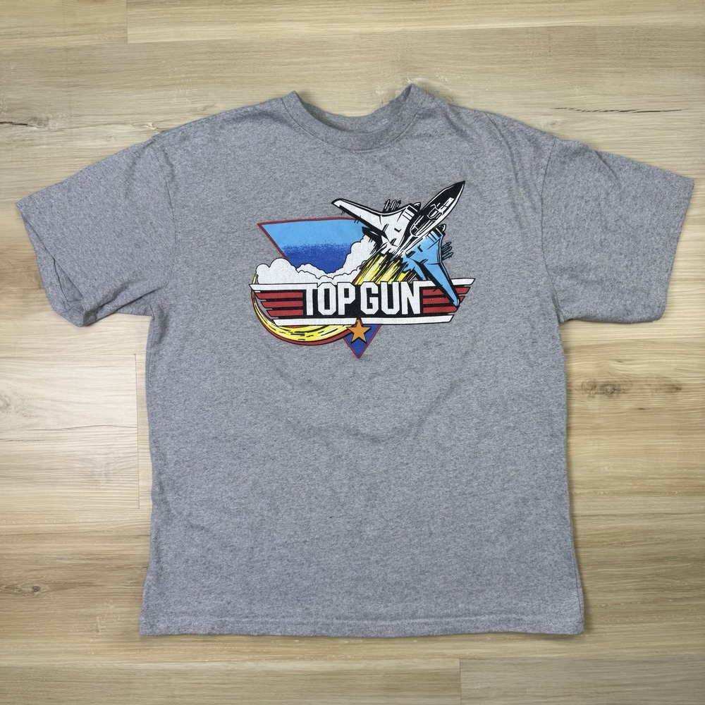 Top Gun Maverick Movie Graphic Tee Shirt Mens Medium Gray Fighter Jet Military